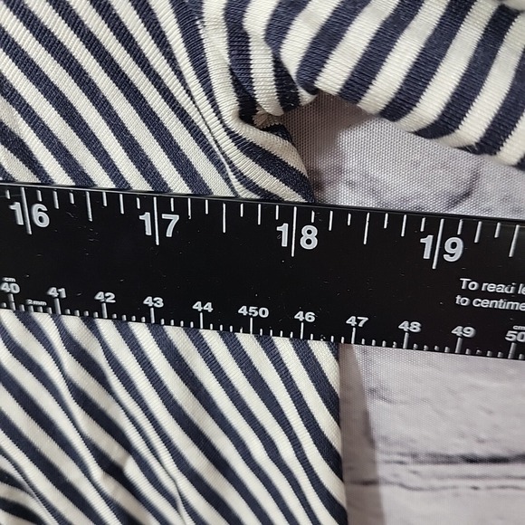 New LOFT Top Womens Sz M Black White Striped 3/4 Sleeve Rayon Stretch NWT - Picture 6 of 8